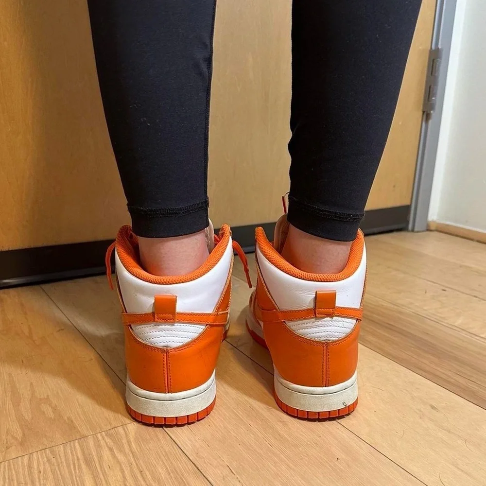Nike Dunk High Syracuse-2021 Vibrant Orange and White Sneakers